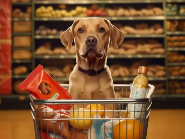 An Image That Captures The Joy Of A Dog Sitting In A Shopping Cart At Wegmans 1